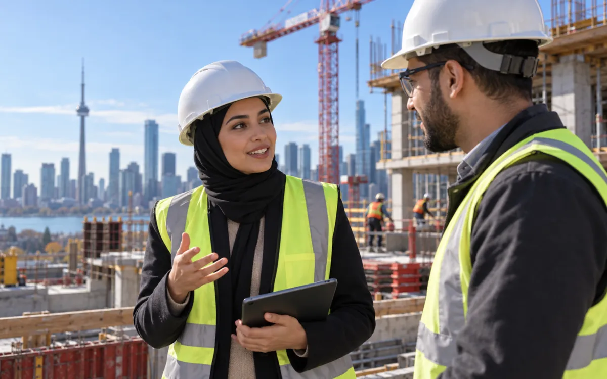 Ingénieure marocaine sur un chantier au Canada