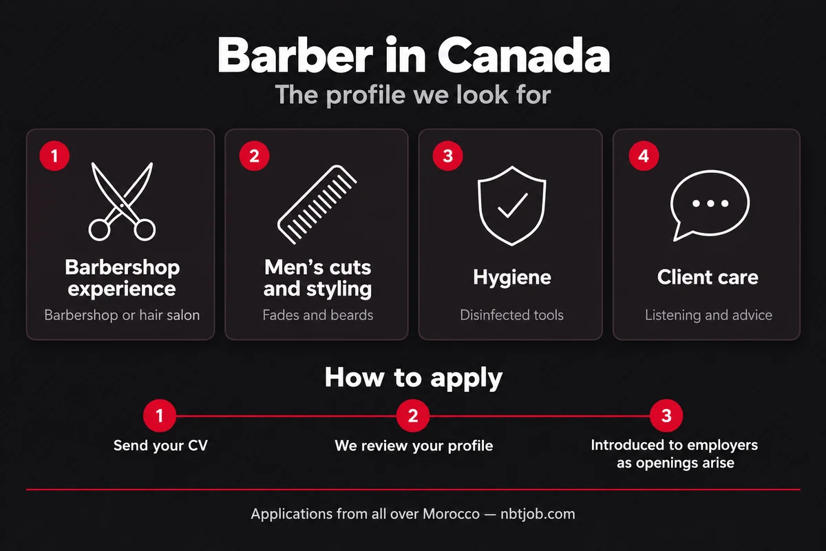 Infographic: the profile we look for and the three steps to apply.